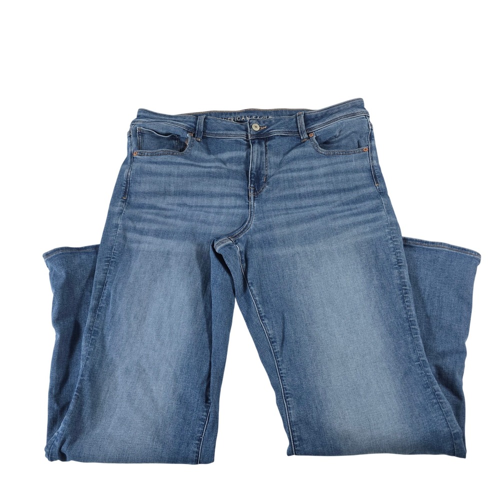 American Eagle Kick Boot Medium Wash Next Level Stretch Jeans Womens 20 Regular‎
